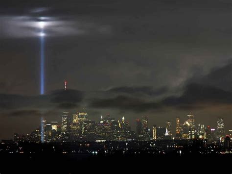 Tribute In Light Shines Above The Skyline On Eve Of 911 Attack