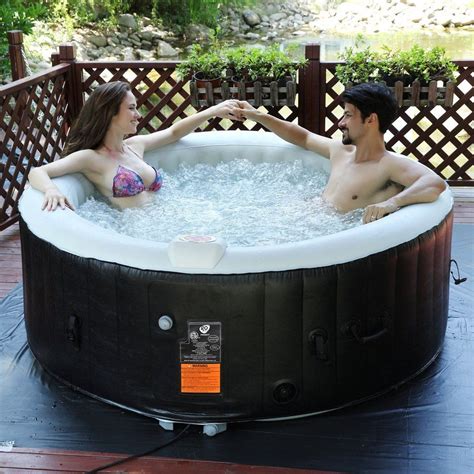 Goplus Portable Inflatable Bubble Massage Spa Hot Tub 4 Person Relaxing