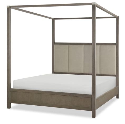 Includes upholstered headboard, footboard, posts with canopy, rail slats and storage side rails. Rachael Ray Home Highline by Rachael Ray Home Upholstered ...