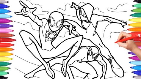Spider man into the spider verse coloring pages peni parker and sp ii dr. Spider-man Into the Spider-Verse Coloring Pages, How to ...