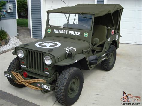 Willys 1946 Cj2a Us Army Ww2 Type Military Police Style Jeep W 50