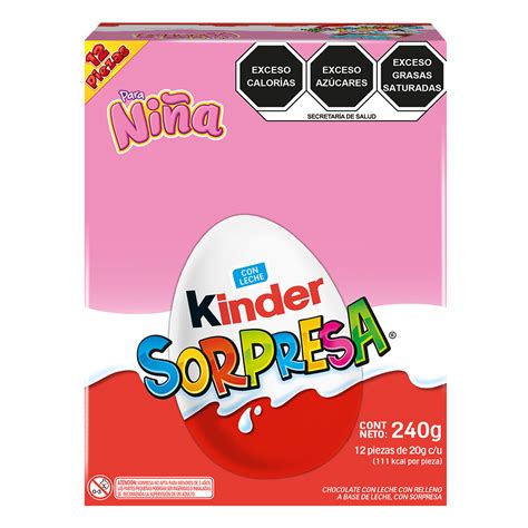 Chocolate Huevo Kinder Sorpresa Niña 12 Piezas Dulcerías Balu