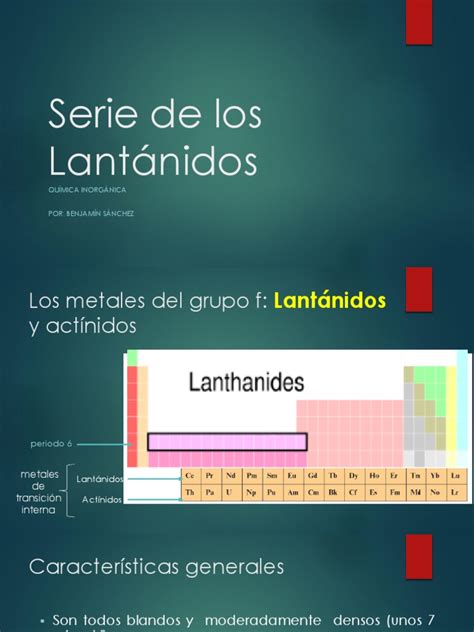 Serie De Los Lantanidos