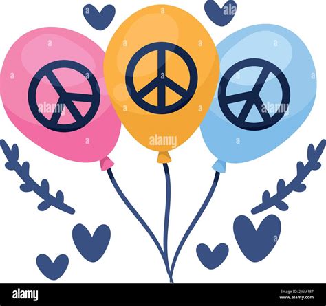 Peace Symbols In Balloons Stock Vector Image And Art Alamy