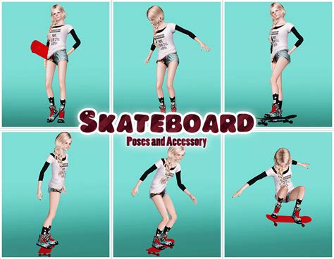 Rukisims Skateboard Poses And Accessory At Brilliantsims Cc Finds