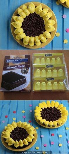 Smooth a layer of sunbutter on top. Peeps Sunflower Brownies | Recipe in 2020 | Easter deserts ...