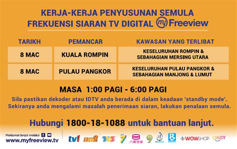 Ketika sudah diterima pada perangkat tv, maka tv digital terlihat signifikan perbedaan kualitas gambar dan suaranya lebih jernih dan tidak berbintik seperti di tv analog, ujar dia. Kerja-Kerja Penyusunan Semula Frekuensi Siaran TV Digital ...