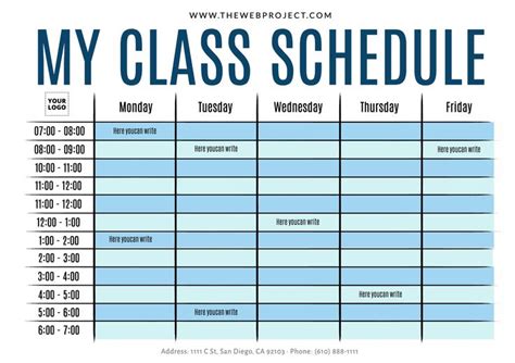 My Class Schedule Editable Template In 2021 Class Schedule Template