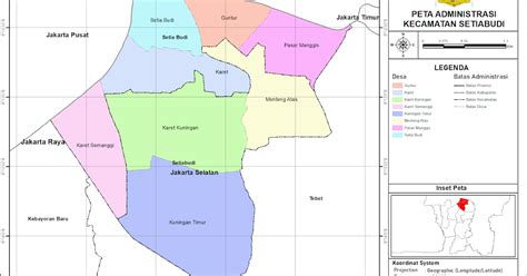 Peta Administrasi Kecamatan Setiabudi Kota Jakarta Selatan NeededThing