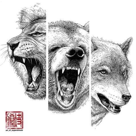 Artofsupershinobi On Instagram My Lion Bear And Wolf Illustration