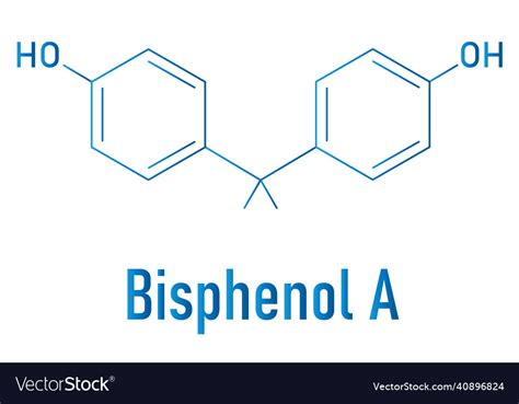 Bisphenol A Or Bpa Molecule Skeletal Formula Vector Image
