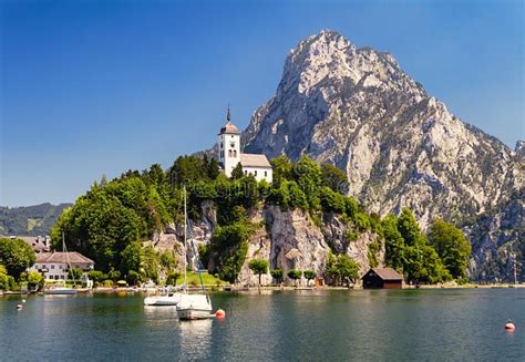 Traunkirchen Church On Traunsee Lake Stock Photo Image Of Hill