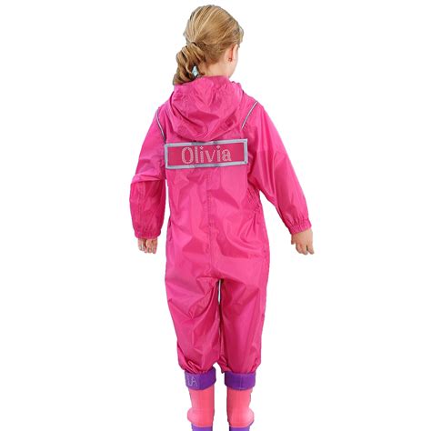 Girls Personalised Waterproof Rain Suit All In One Childrens Etsy
