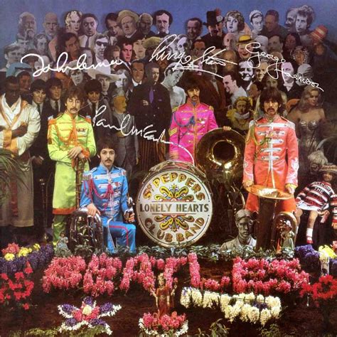 Beatles Rare Sgt Pepper Mint Alternate Cover Signed Slick Artwork