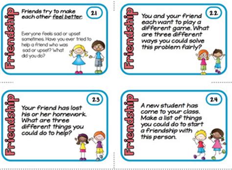 Do you and your friends share the same ideas? Friendship Cards Social Skills Prompts by Rachel Lynette | TpT