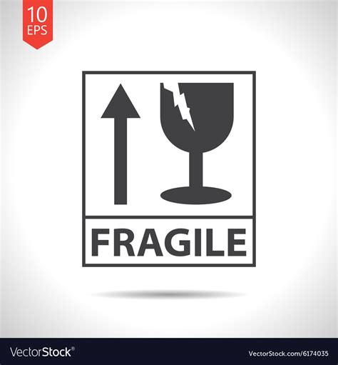 Fragile Icon Royalty Free Vector Image Vectorstock