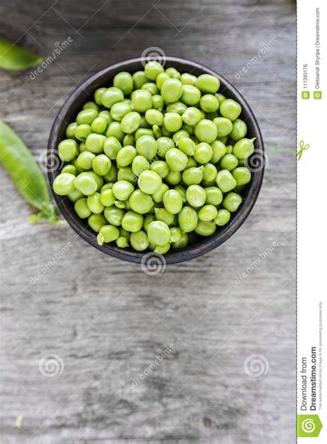 Fresh Green Peas In A Plate Stock Photo Image Of Detail Nutrition