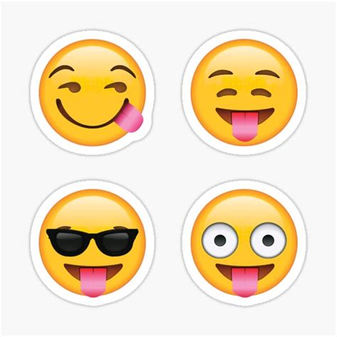 Tongues Out Secret Emoji 4 Pack Funny Internet Meme Sticker By