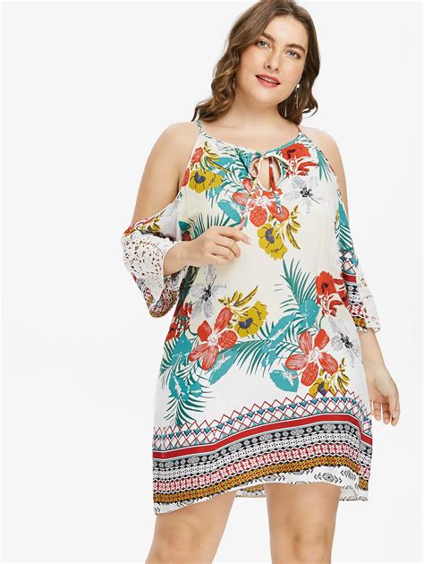 Aliexpress Com Buy Gamiss Floral Print Lace Summer Dress Plus Size