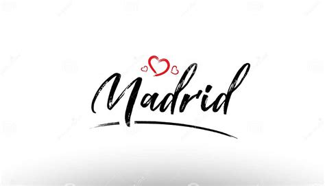 Madrid Europe European City Name Love Heart Tourism Logo Icon De Stock