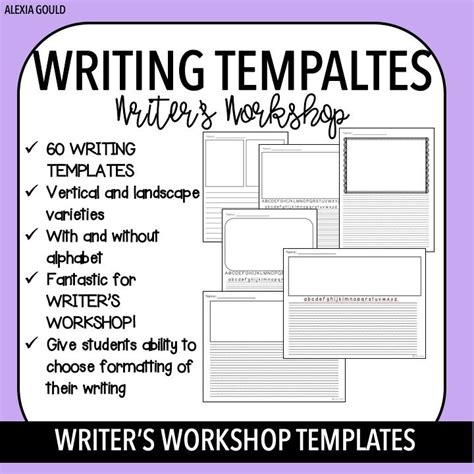 Writing Templates Worksheet For The Writers Workshop