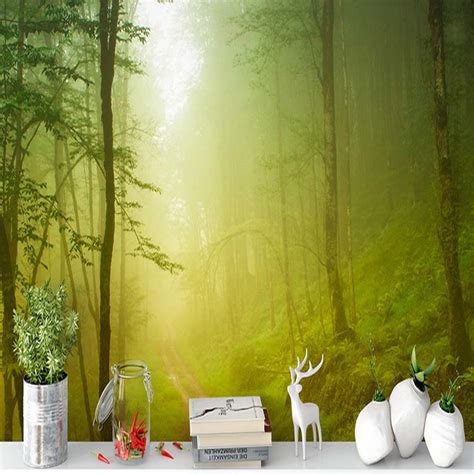 Forest Nature Landscape Wall Mural Photo Wallpapers For Tv Background