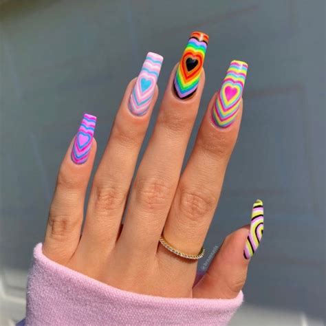 30 best pride nail ideas that ll brighten your outfits mix and match rainbow acrylic nails i