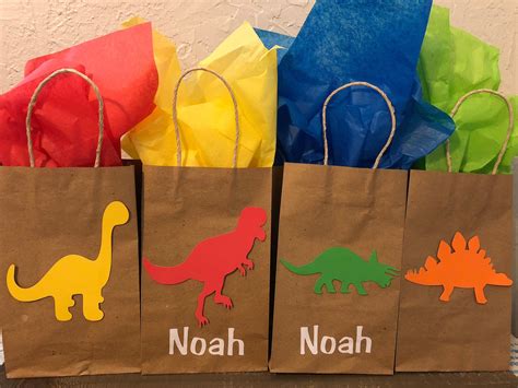 Dinosaur Favor Bags Dinosaur Goody Bags Dinosaur Birthday Party