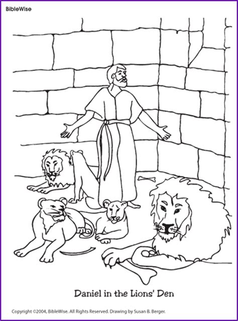 Coloring Daniel In The Lions Den Kids Korner Biblewise