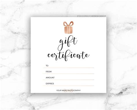 11 gift certificate format for achievement of goals. Printable Rose Gold Gift Certificate Template Editable | Etsy