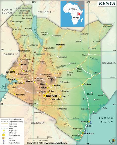 Map Of Kenya With Cities Kenya Maps Including Outline And