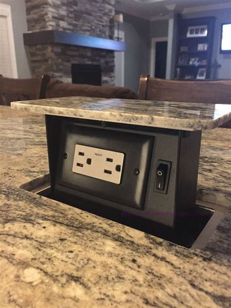 The framework is folding and packs away into a wheeled trolley case along with the printed graphic. Image result for countertop electrical outlet | Kitchen ...