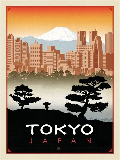 Anderson Design Group World Travel Japan Tokyo Retro Travel Poster