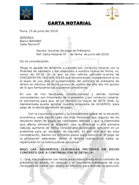 Carta Notarial Exigiendo Suma De Dinero Adeudada Angel Parra H