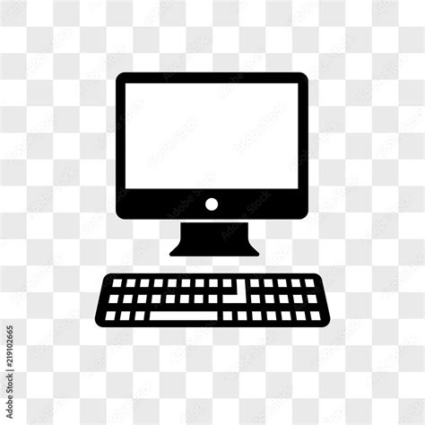 Computer Vector Icon On Transparent Background Computer Icon Stock