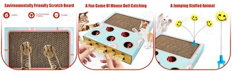 Hibtn Corrugated Cardboard Cat Scratcher Cat Scratch Pad With Whack A