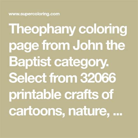 Theophany Coloring Page From John The Baptist Category Select From