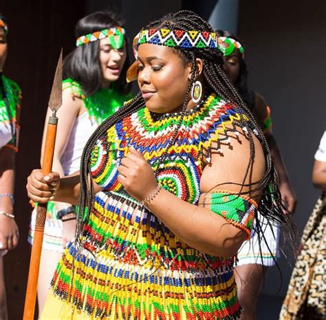 clipkulture zulu girl in full beaded traditional ensemble for umemulo ceremony