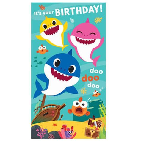For the party information, and how the font is, is it included or not? It's Your Birthday Baby Shark Birthday Card With Stickers ...