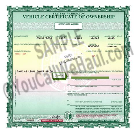 How to Transfer Washington Title and instructions for filling out your