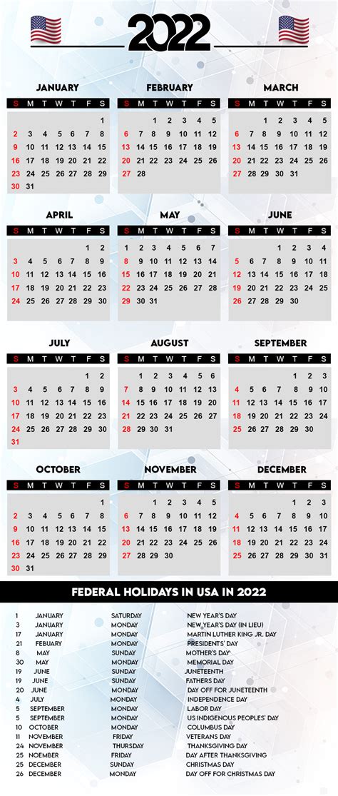 List Of Federal Holidays In Usa In 2022 And Us Calendar 2022 Wallpaper