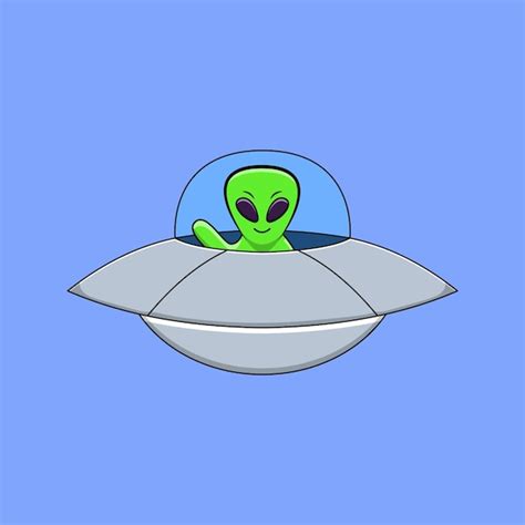 Premium Vector Cute Alien In Ufo Cartoon Illustration Vector
