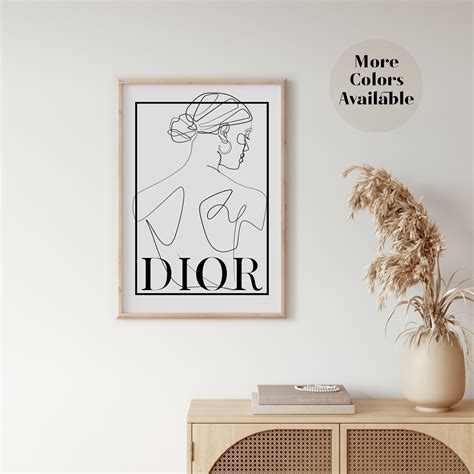 Fine Line Fashion Poster Dior Print Fashion Wall Art Poster Etsy