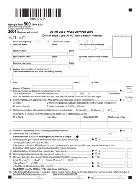 Georgia Form 500 Instructions 2021 Fill Out And Sign Online Dochub