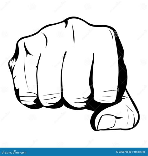 Simple Black And White Illustration Of A Hand Fist Stock Vector