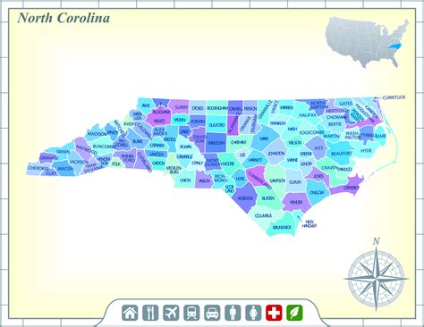 North Carolina Map - Guide of the World