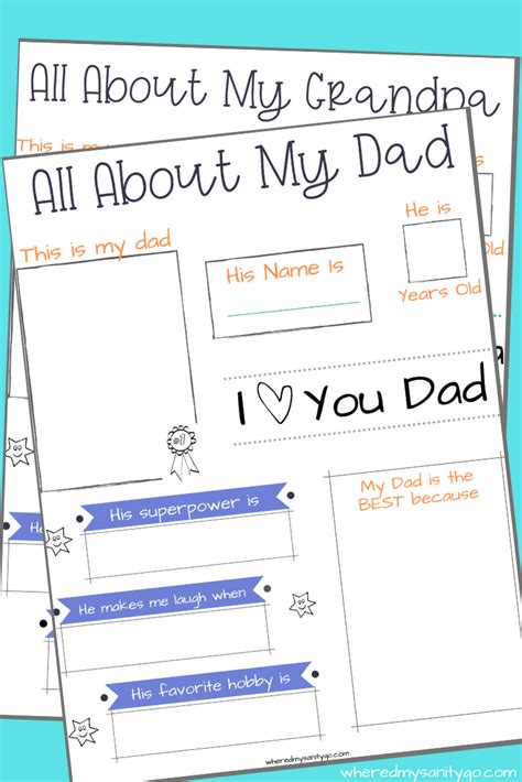 About My Dad Printable Printable Word Searches