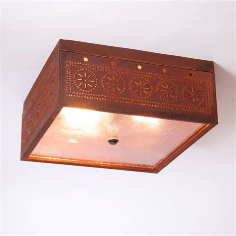Punched Tin Ceiling Lights Square Ceiling Light With Chisel Nanas
