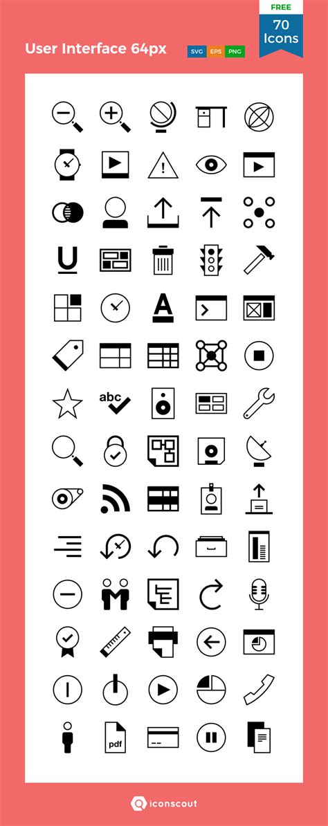 User Interface 64px Free Icon Pack 70 Solid Icons Free Icon Packs
