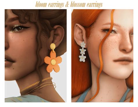 Sims 4 Bloom Earrings Blossom Earrings Micat Game